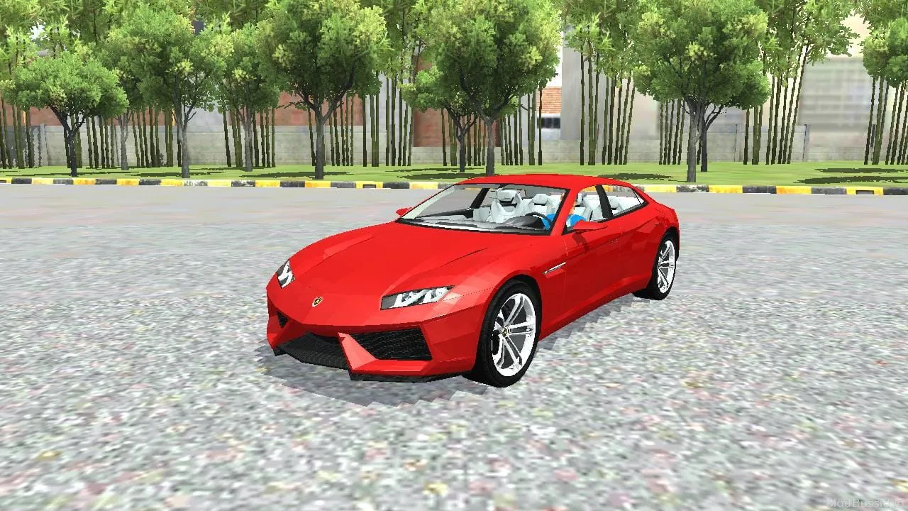 Lamborghini Estoque Super Car Mod Bussid Grey Side View